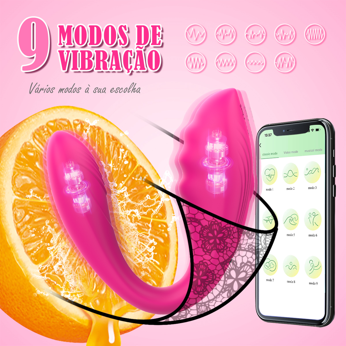 LIKETHAT Vibrador Vestível com App – 9 Modos e Controle à Distância