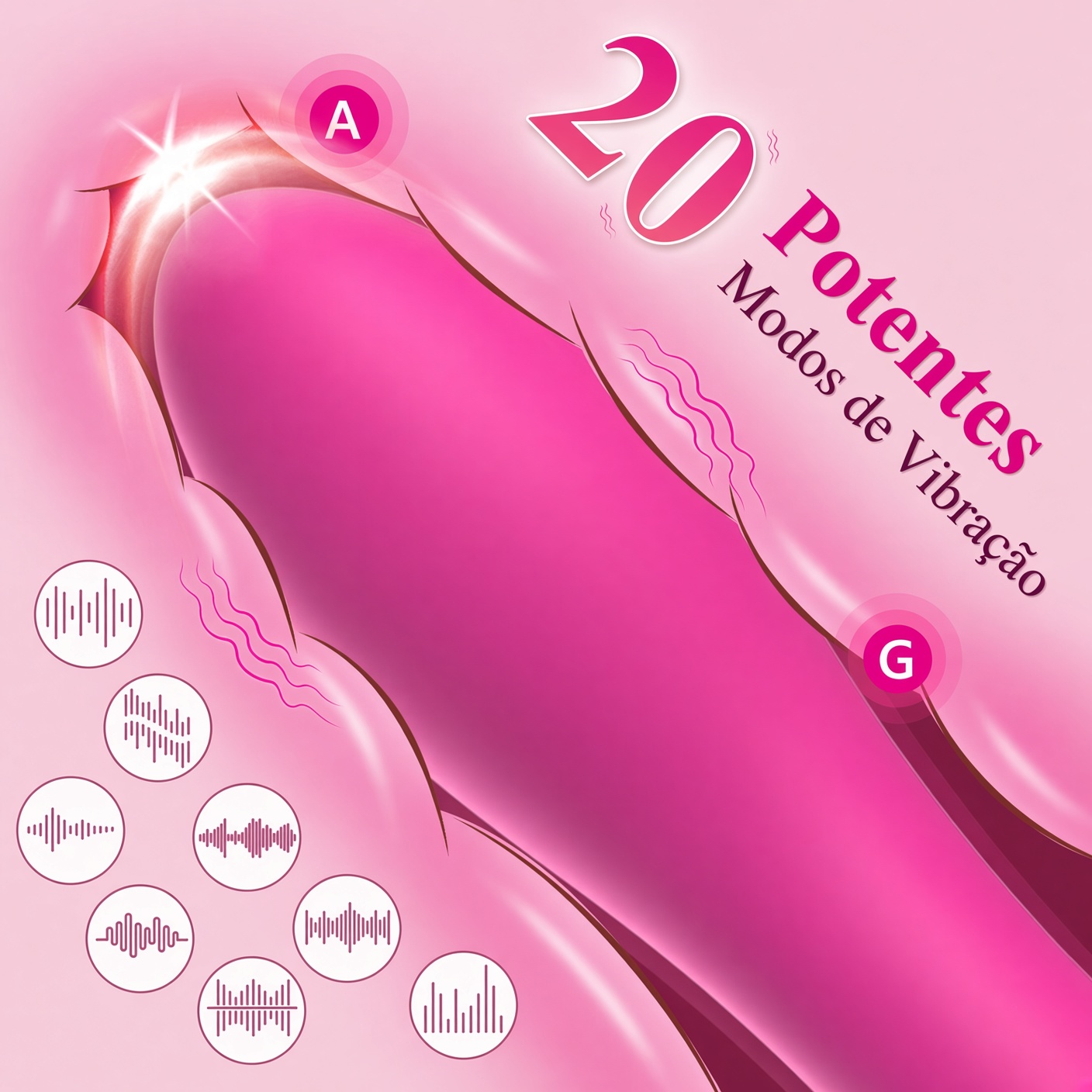 Vibrador Multifuncional Rosa com 5 Pontas – Kit Completo para Prazer