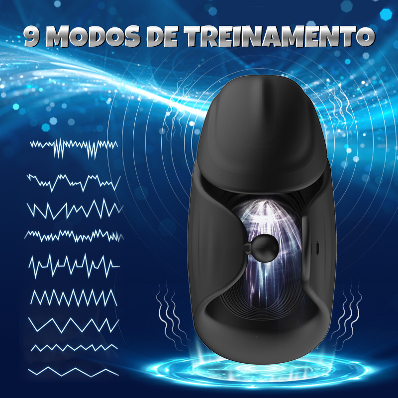 LIKETHAT Vibrador Masculino 3 em 1 com Anel Ajustável – 9 Modos