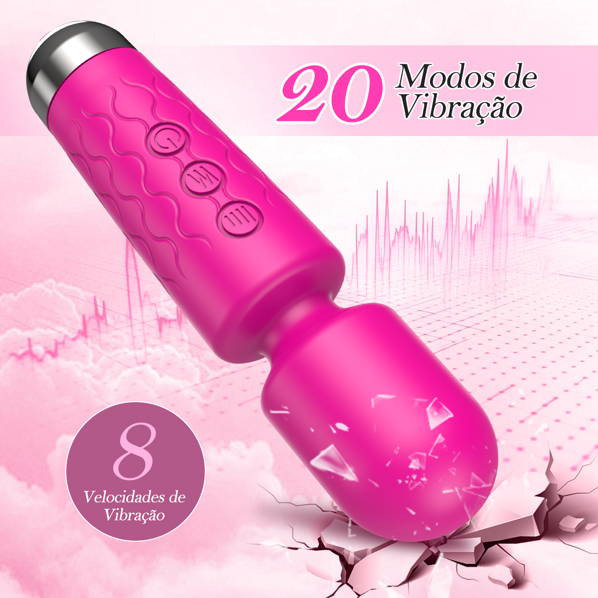 LIKETHAT Mini Massageador Vibratório Flexível 20 Modos