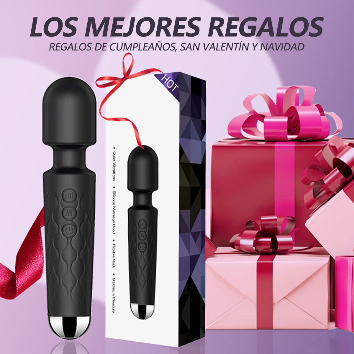 LIKETHAT Massageador Vibratório Flexível – 20 Modos e 8 Intensidades