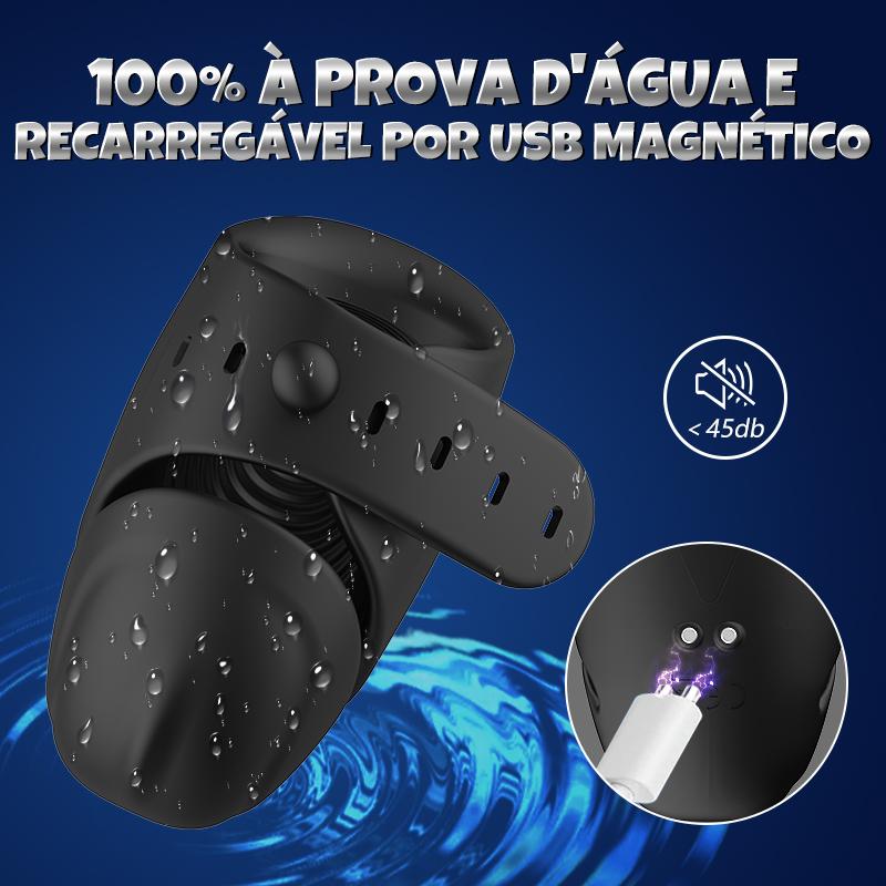 LIKETHAT Vibrador Masculino 3 em 1 com Anel Ajustável – 9 Modos