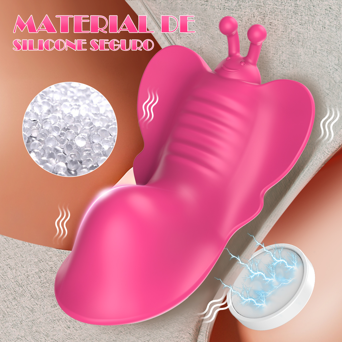 Vibrador de calcinha borboleta de silicone macio e seguro