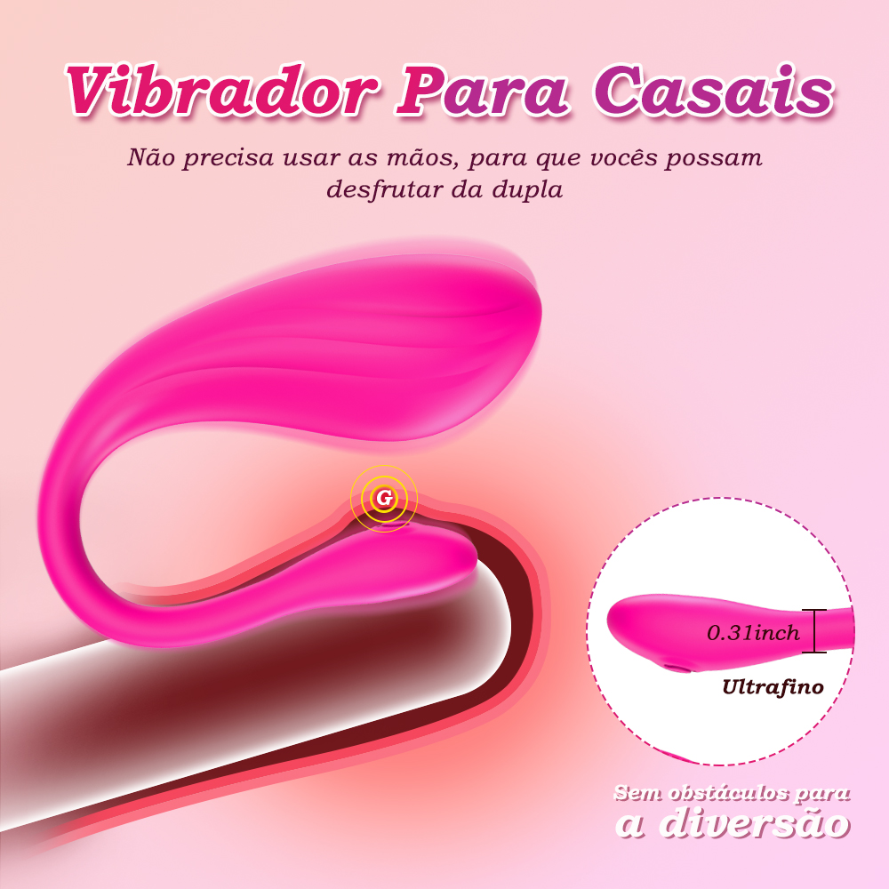 Vibrador para casais ultrafino com estímulo do ponto G e uso sem as mãos