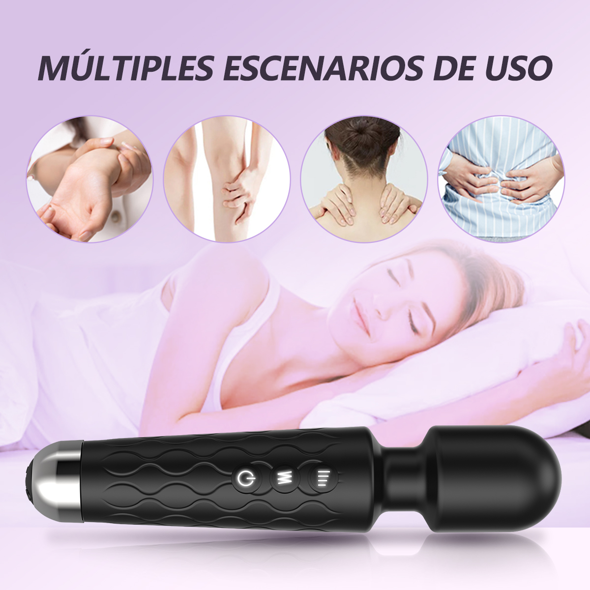 LIKETHAT Massageador Vibratório Flexível – 20 Modos e 8 Intensidades