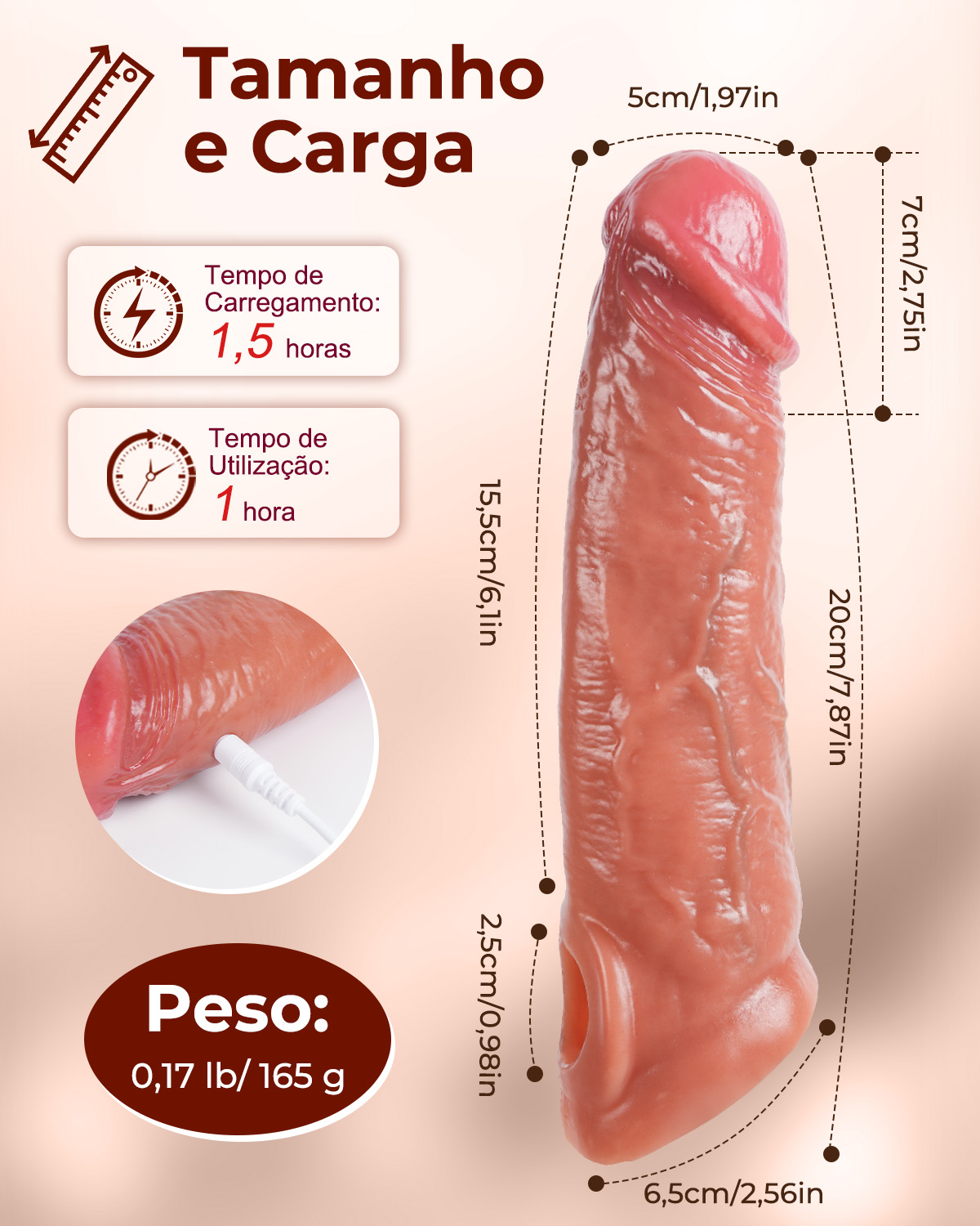 Capa Peniana Extensora, Retarda Ejaculação 21 cm