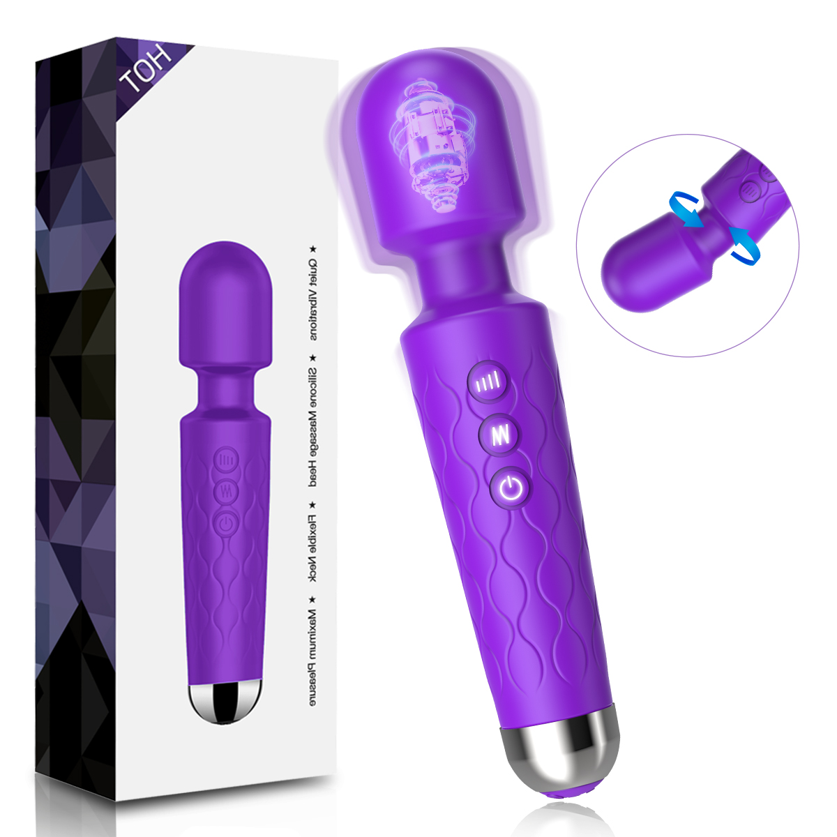 LIKETHAT Massageador Vibratório Flexível – 20 Modos e 8 Intensidades