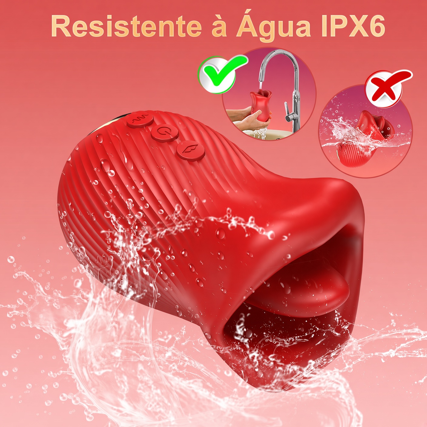 Vibrador 2 em 1 Beijo Francês - 8 Frequências de Língua + 10 Vibrações | Estimulador Oral Clitóris