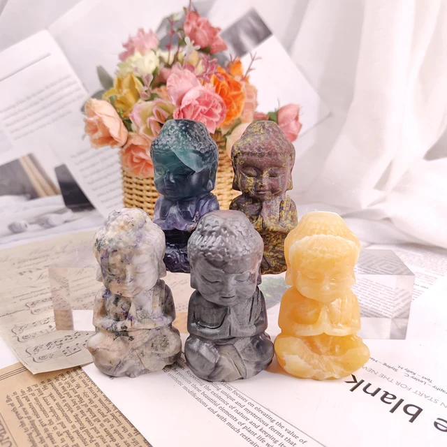 Natural Manual Carving Healing Crystal Buddha - Medium Size Meditation Sculpture