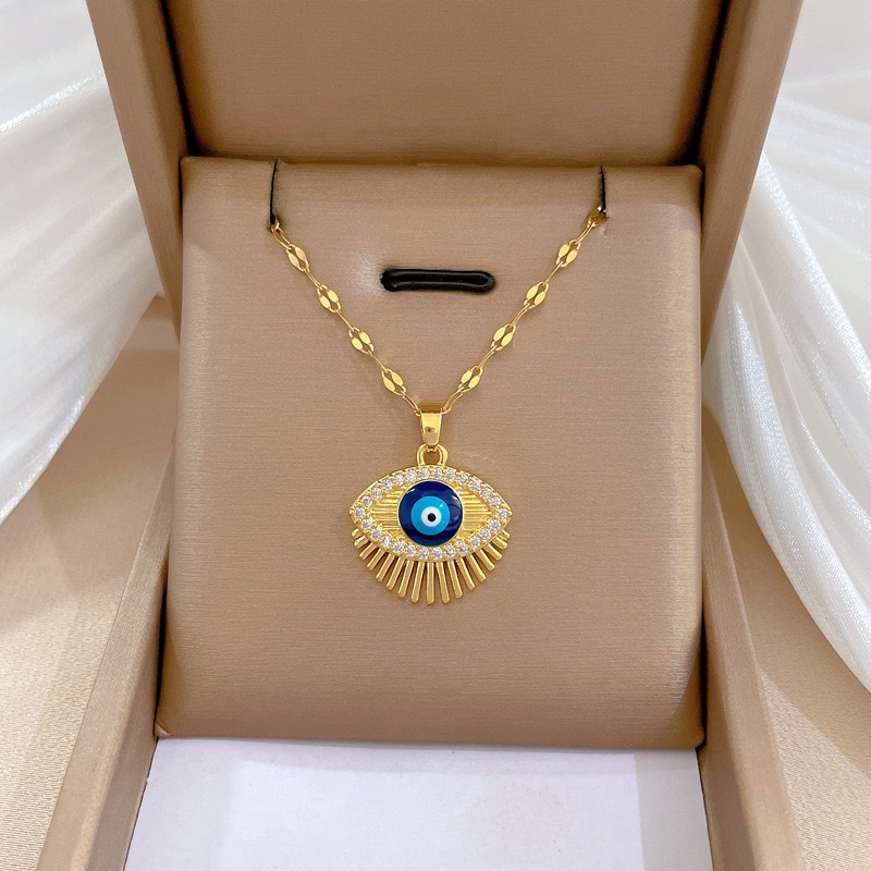 Hisera Gold Plated Zircon Stainless Steel Crystal Jewelry