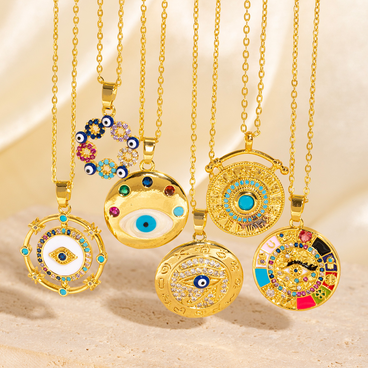 Hisera Gold Plated Zircon Stainless Steel Crystal Jewelry