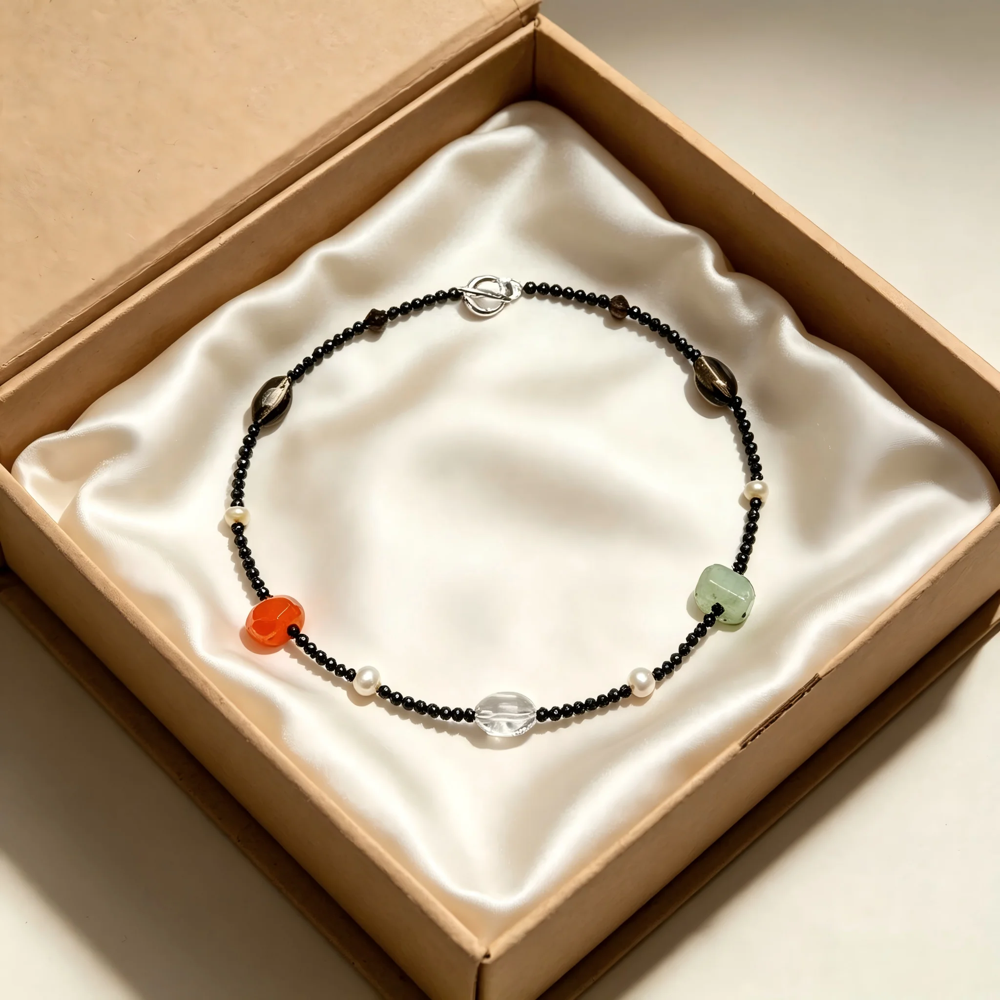 Natural Gemstone Beaded Necklace Mixed Agate