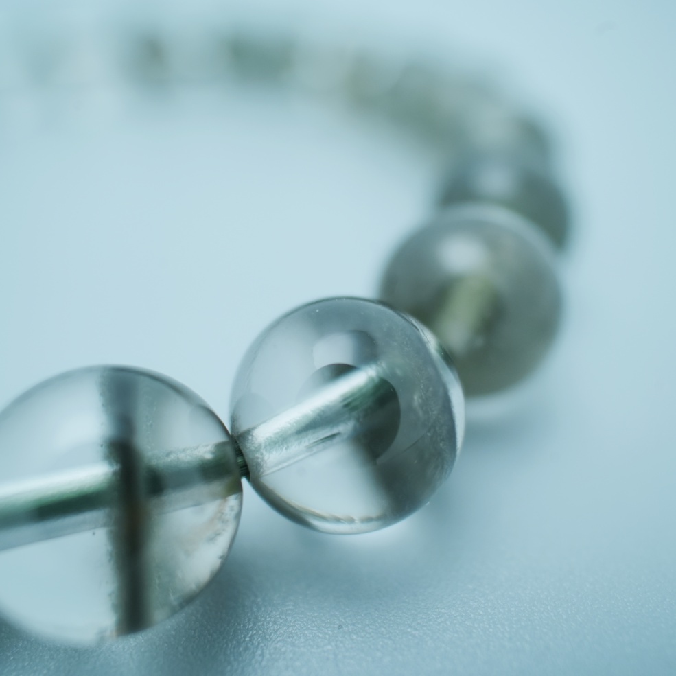 Rare Green Phantom Quartz Beaded Ball