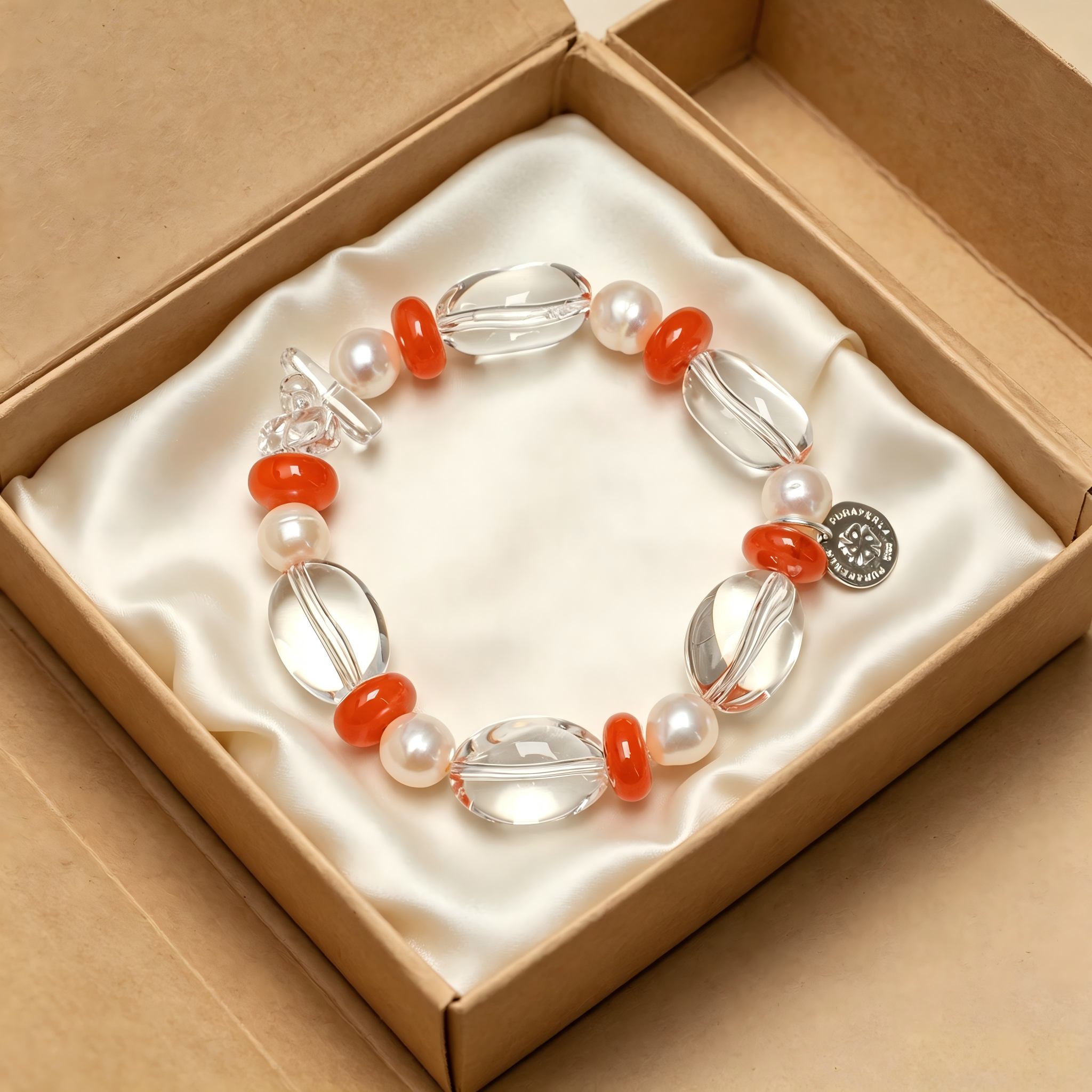 Stackable Festive Bracelet Transparent Clear Quartz