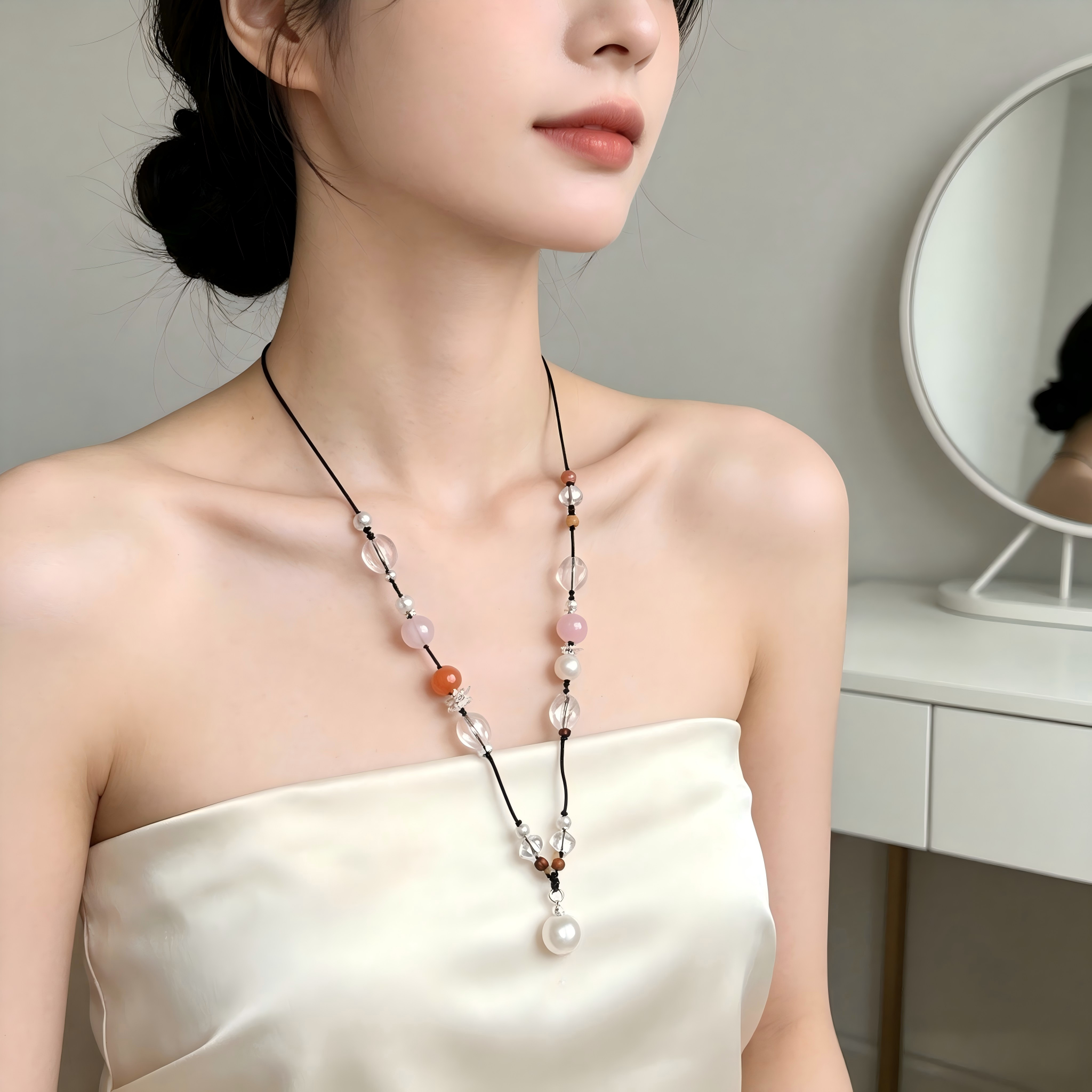 New Chinese Style Mixed Gemstone Black Crystal Jewelry