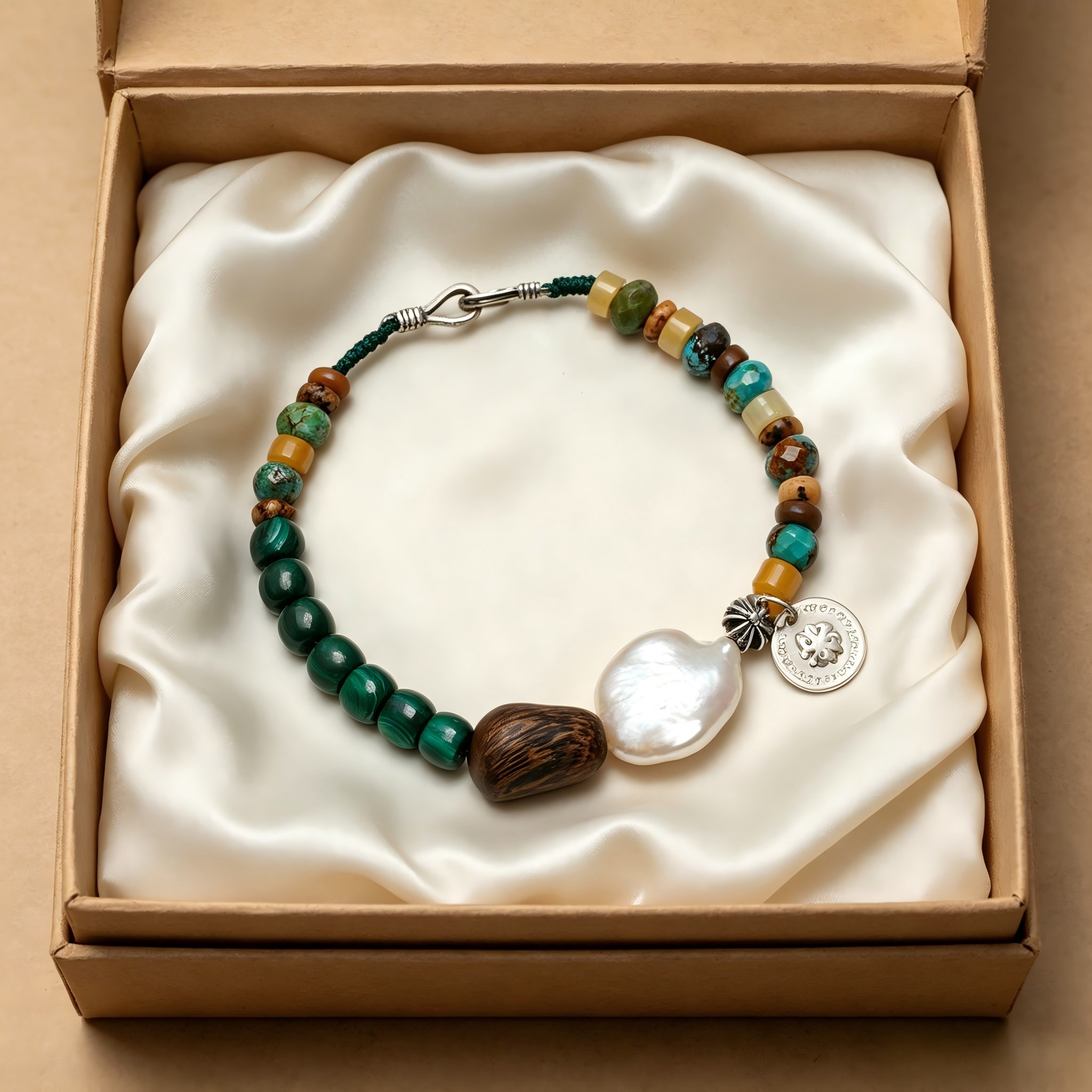 Ethnic Style Natural Stone Bracelet Malachite