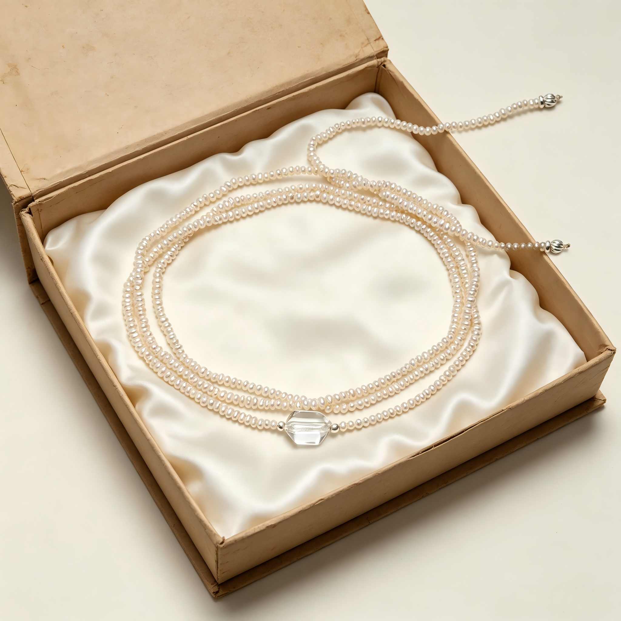 Hand Strung Multi Wrap Freshwater Pearl Crystal Jewelry