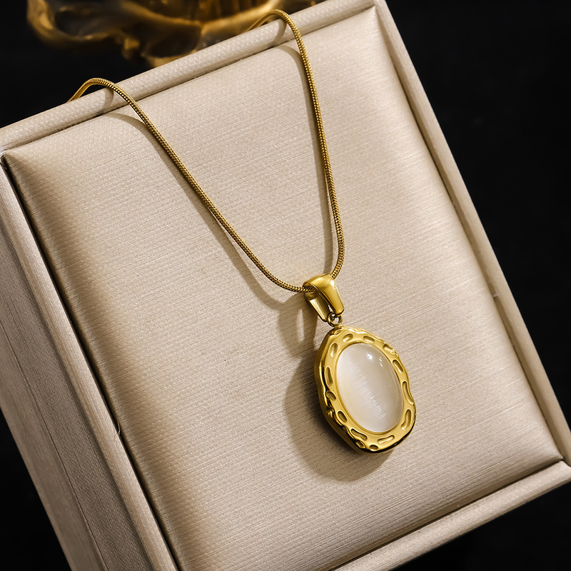 Hisera High End Trendy Oval Cat Crystal Jewelry