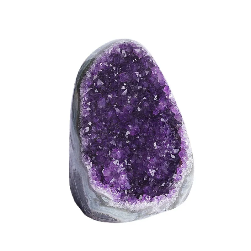 Raw Amethyst Geode Quartz Mineral Specimen - Natural Purple Uruguay Stone