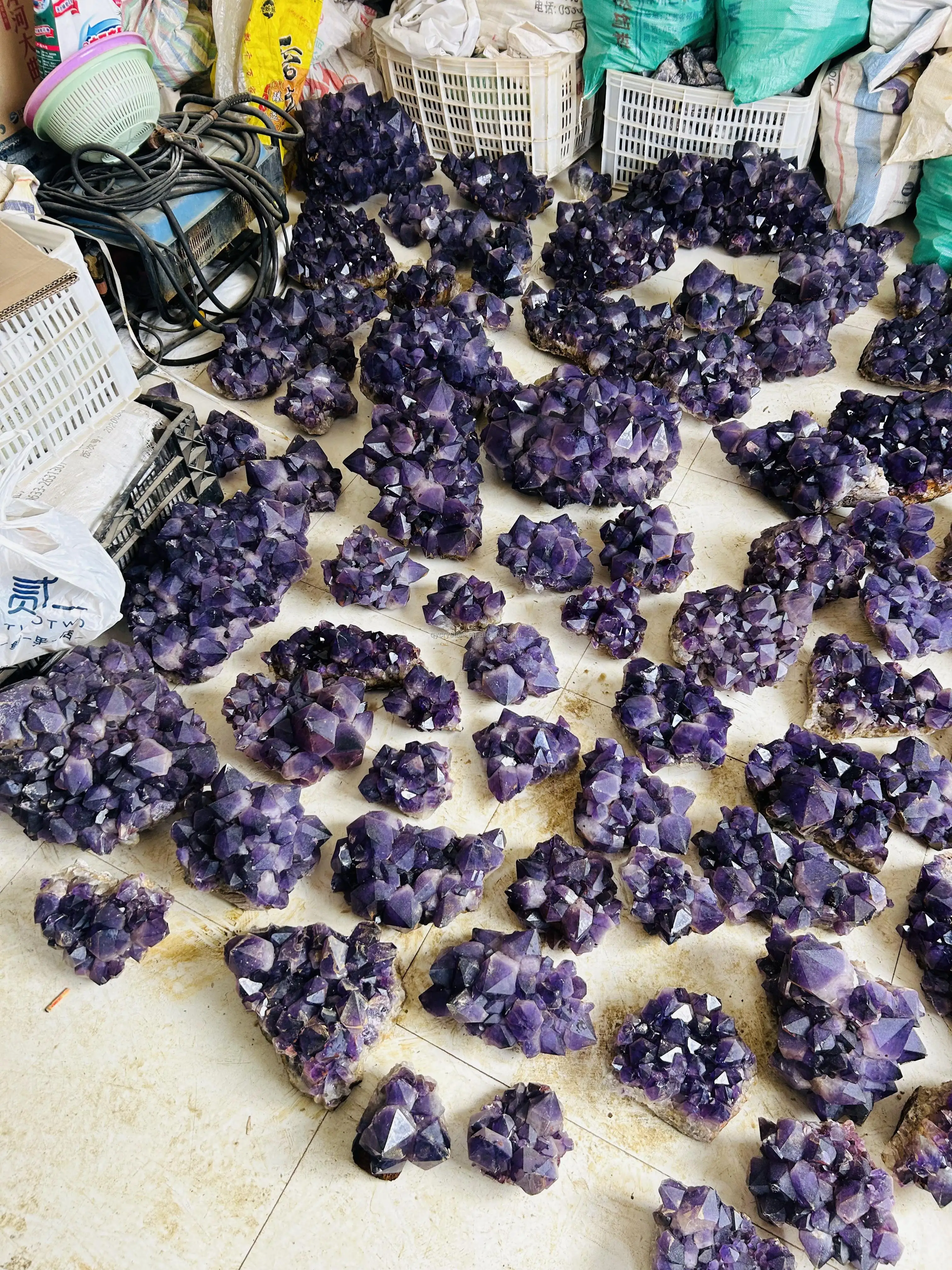 High Quality Natural Amethyst Cluster Minerals - Healing Crystal Art