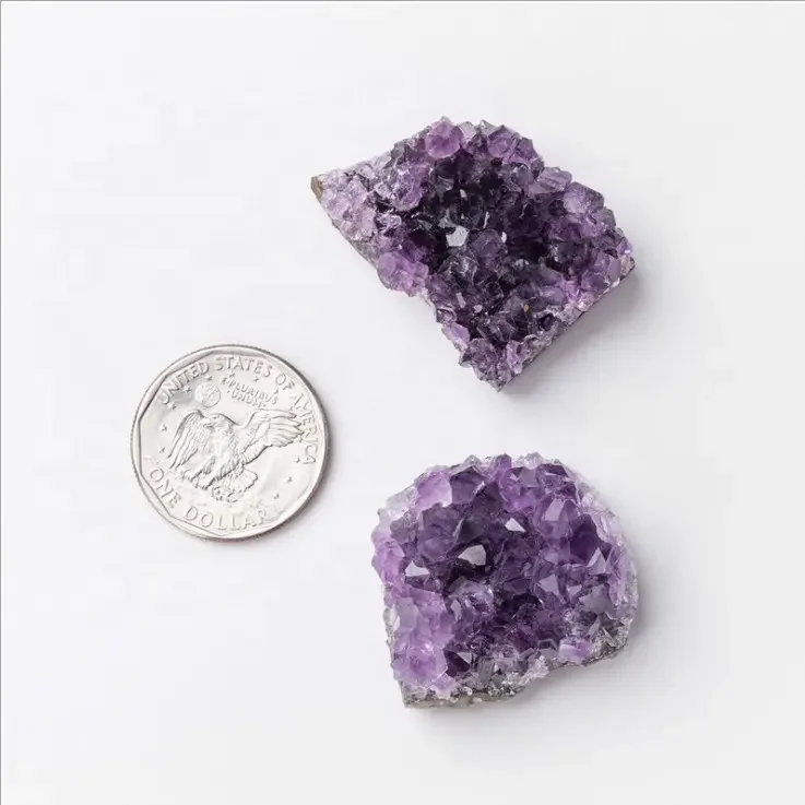 Natural Dark Purple Amethyst Geode Crystal Cluster - Shining Art Stone