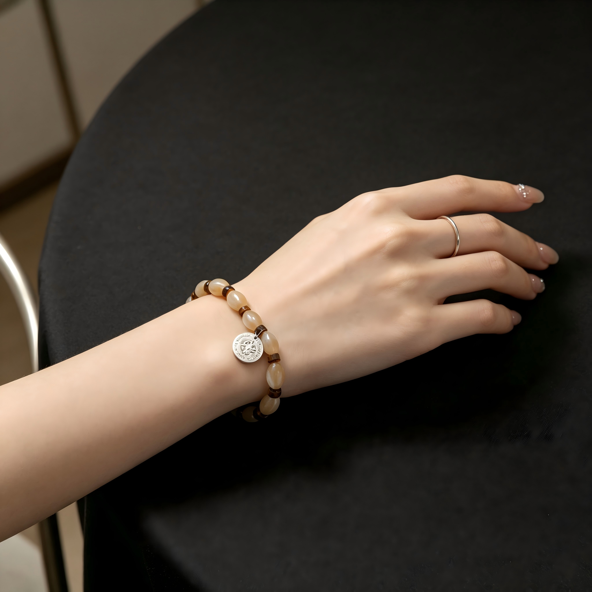 Handmade Natural Cat Eye Stone Bracelet