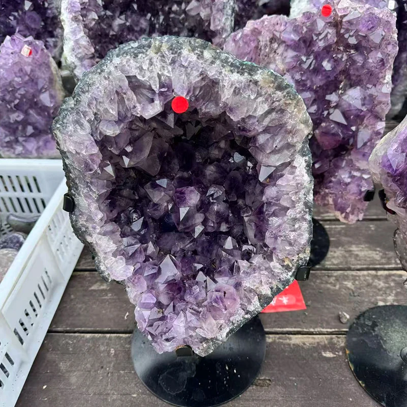Natural Uruguay Amethyst Cluster Geode - Healing Crystals Stone Specimen