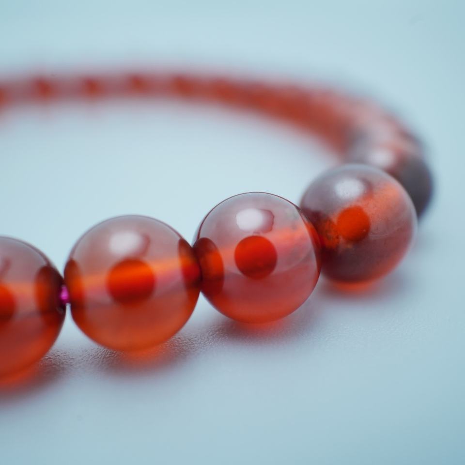 Natural Orange Pomegranate Crystal Bracelet 8mm - Healing En