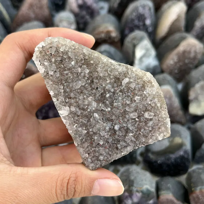 Small Colorful Amethyst Cluster Geode Paperweight - Desk Mineral Specimen