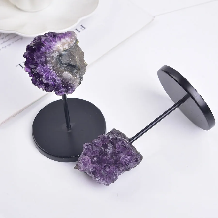 Natural Irregular Gemstone Mineral Purple Amethyst Cluster - Ornament Art