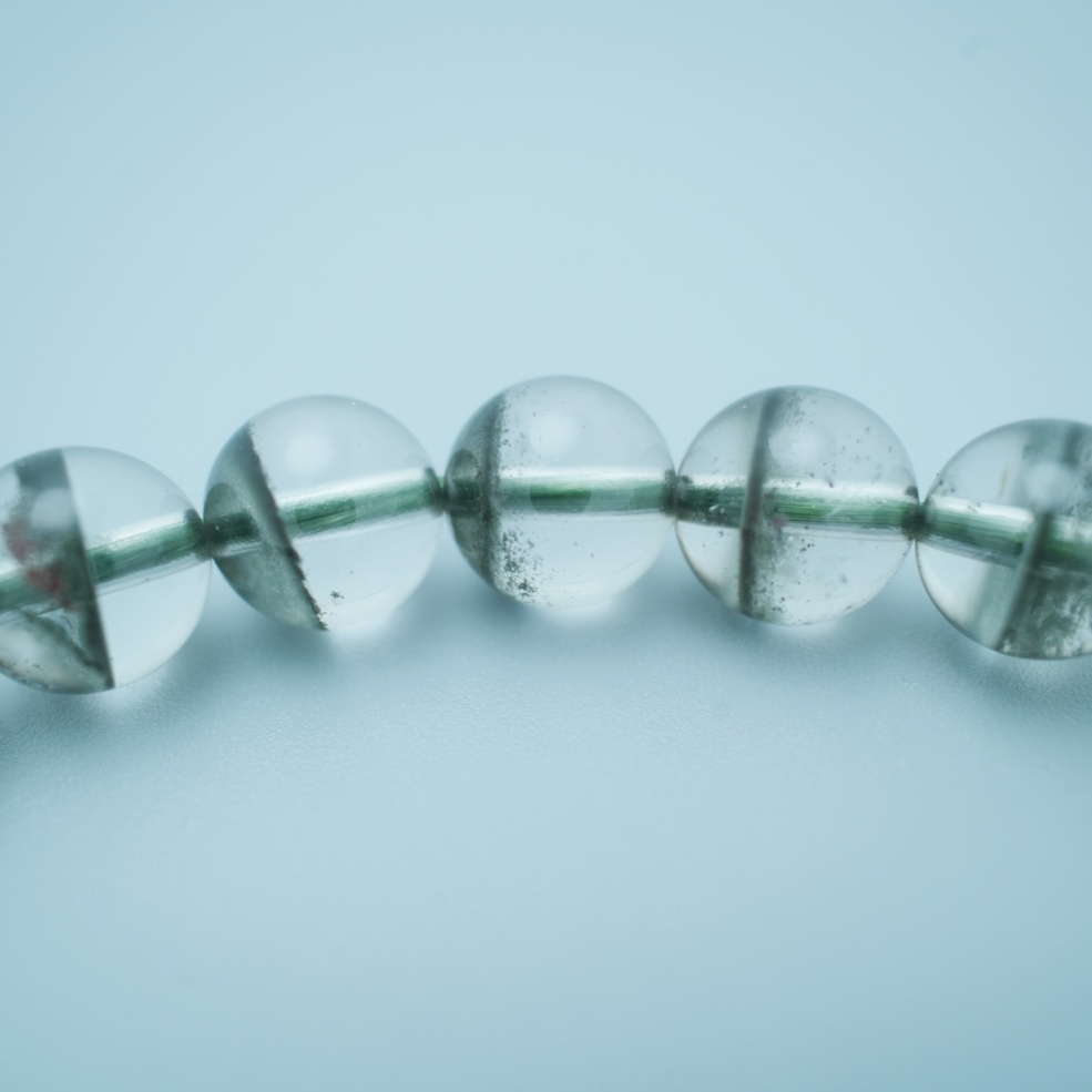 Rare Green Phantom Quartz Beaded Ball