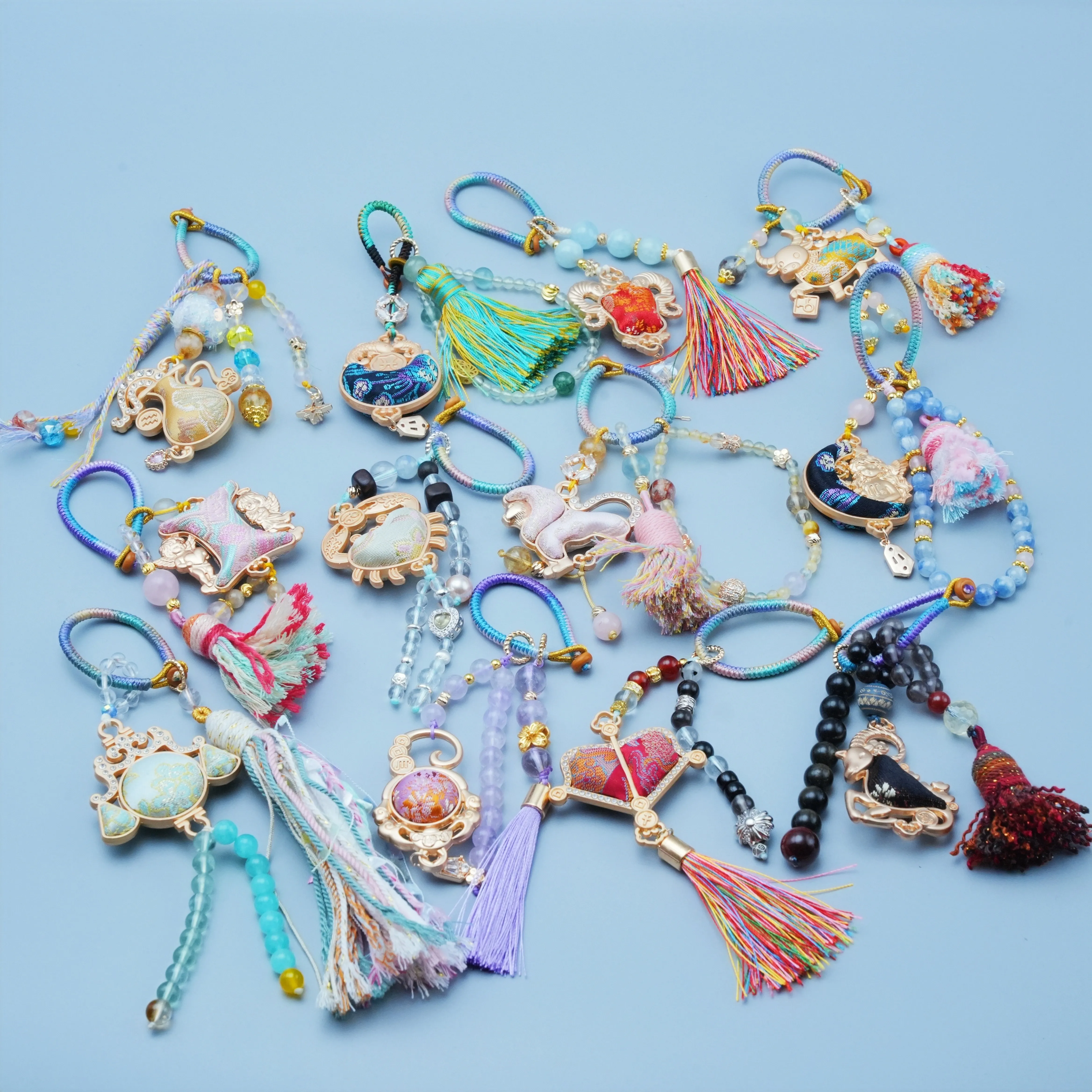 Song Brocade Twelve Constellation Natural Stone Crystal Jewelry