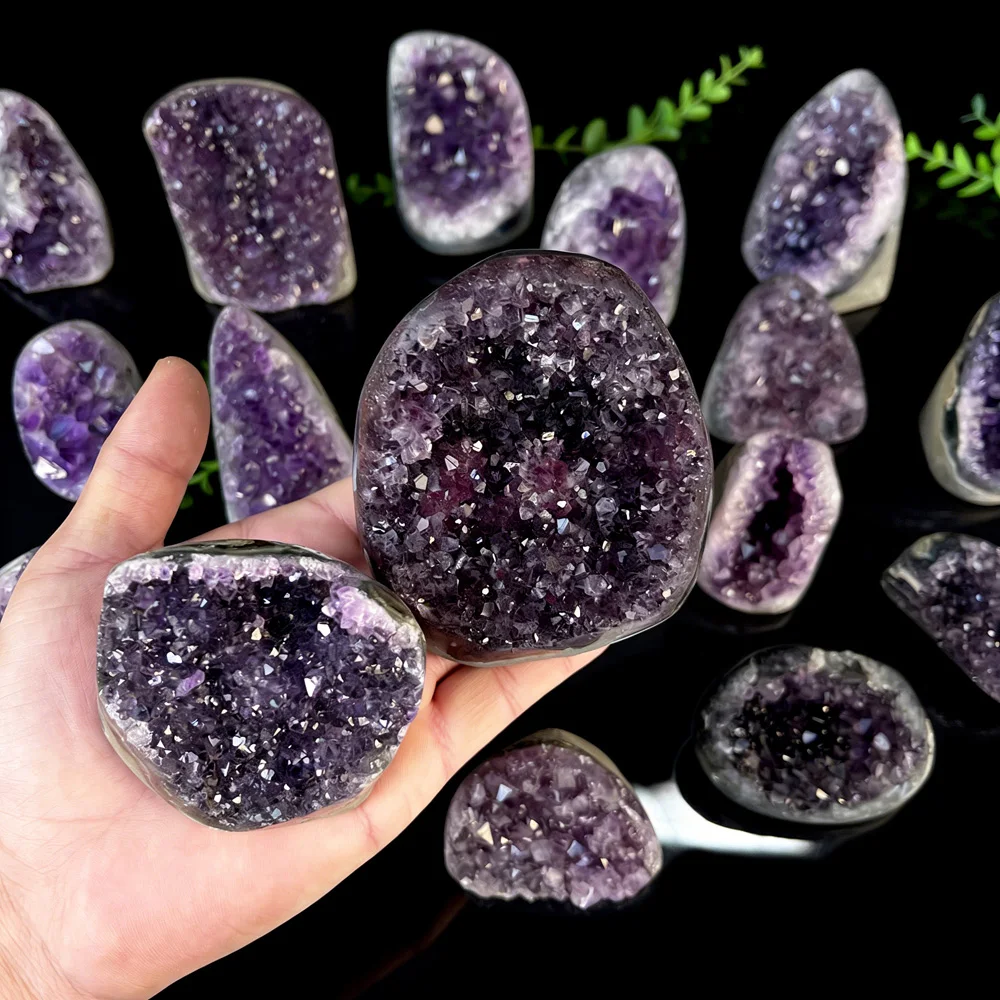 Natural Crystal Clusters Raw Irregular Shape Amethyst Geode - Mineral Art