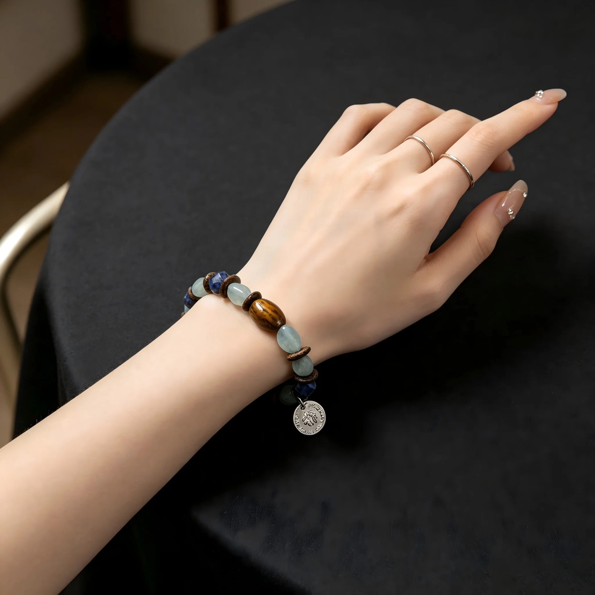 Healing Crystal Bracelet Natural Sodalite Aquamarine
