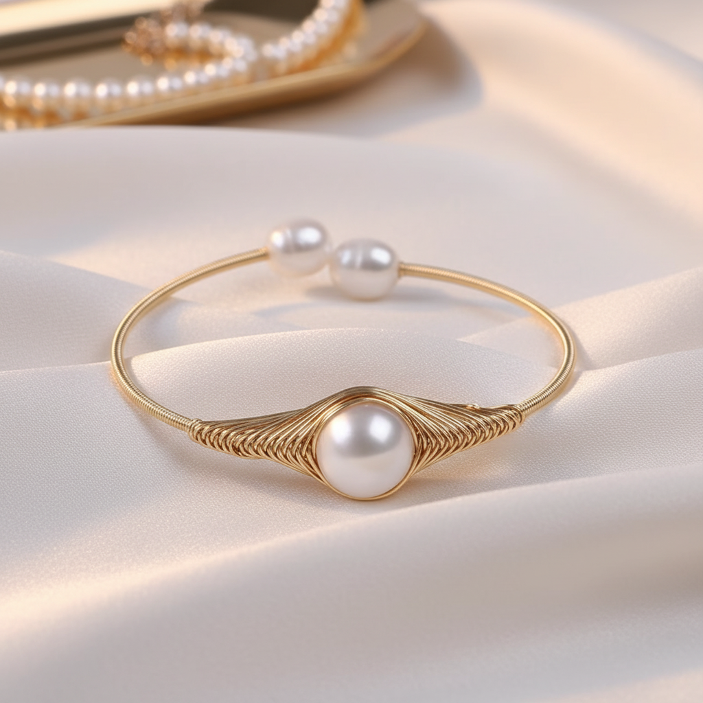 Hisera Natural Freshwater Pearl Wrap Bracelet