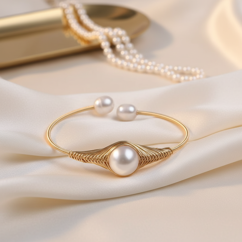 Hisera Natural Freshwater Pearl Wrap Bracelet