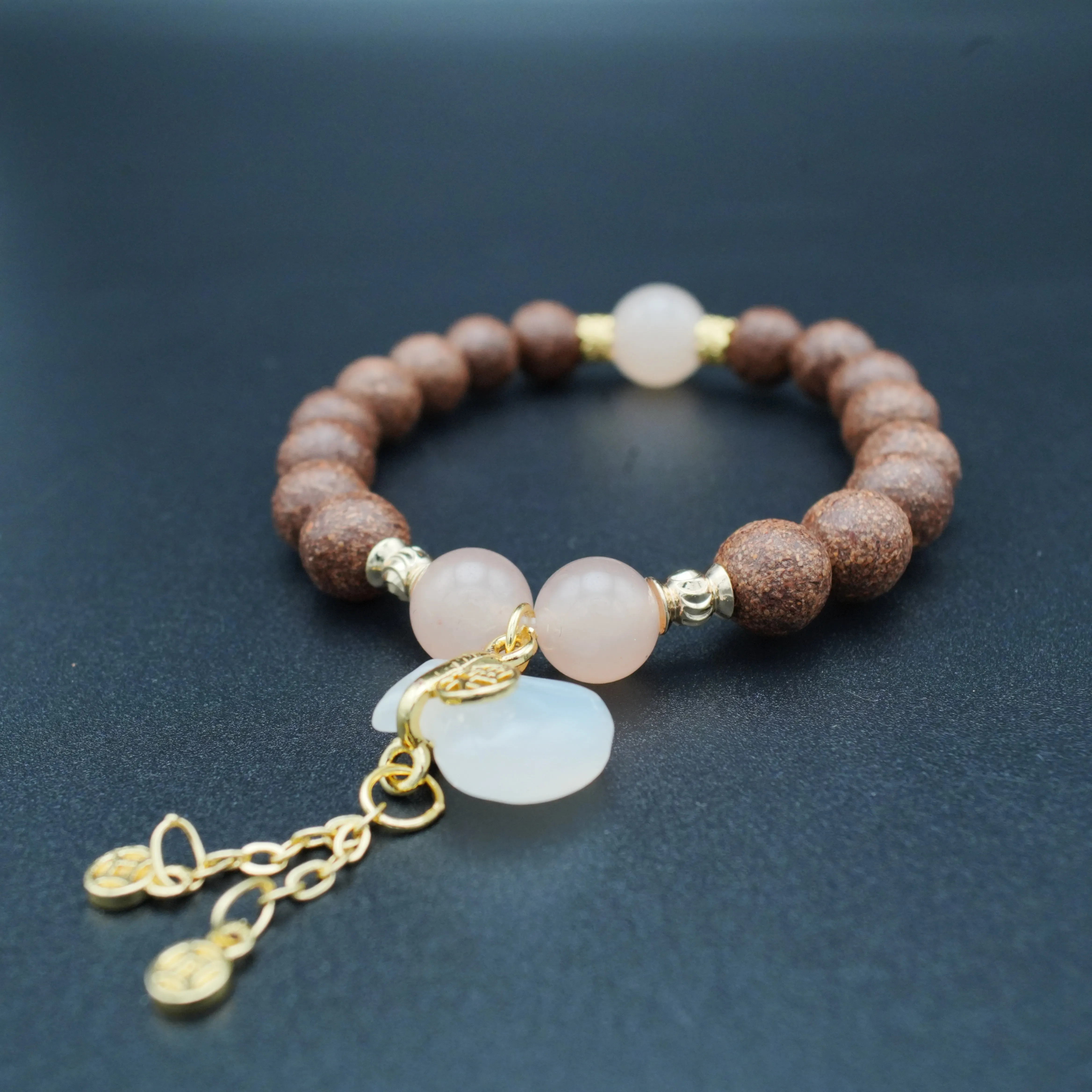 Lucky Fortune Bag Hexiang Wood Beads Crystal Jewelry