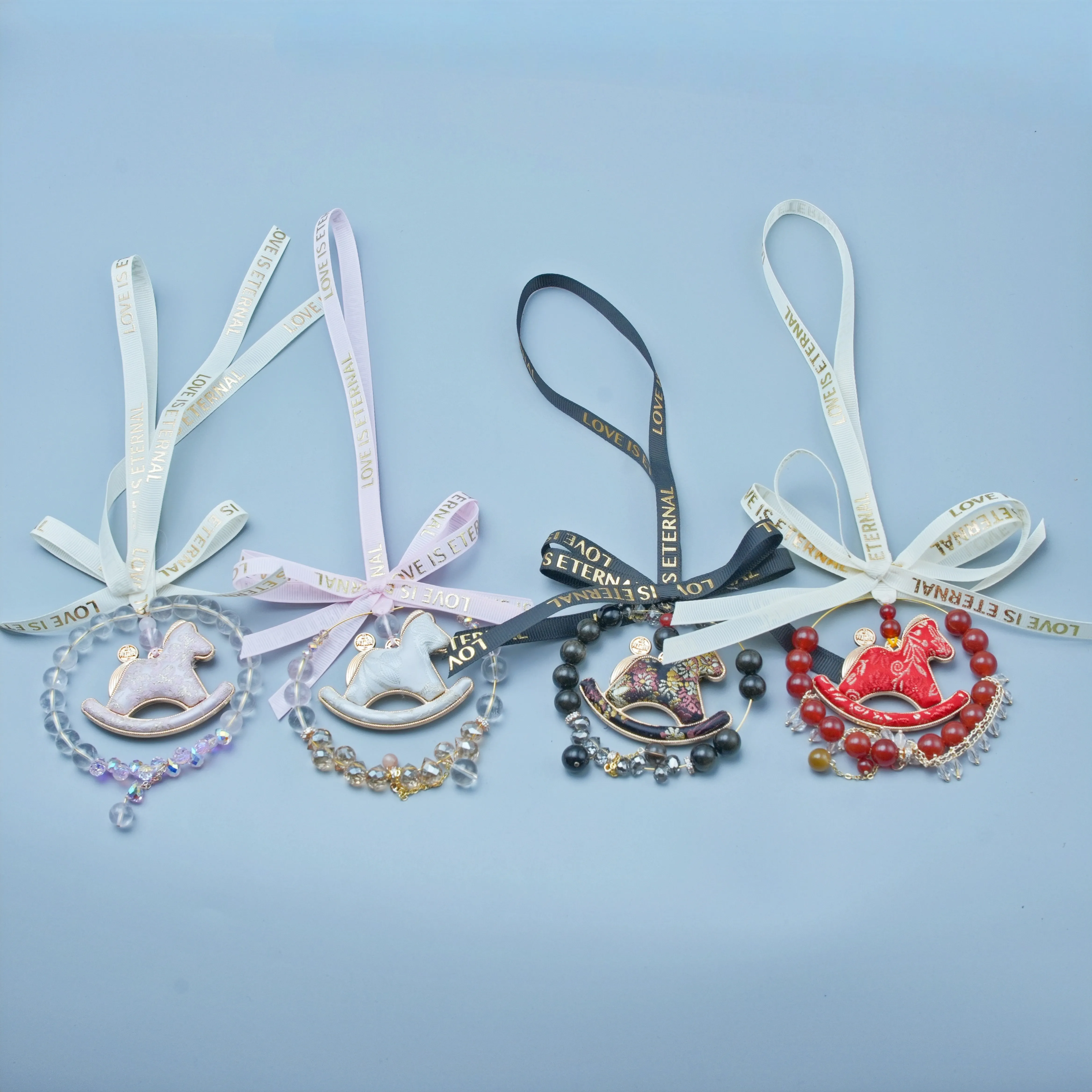 Song Ethnic Brocade Natural Stone Horse Crystal Jewelry