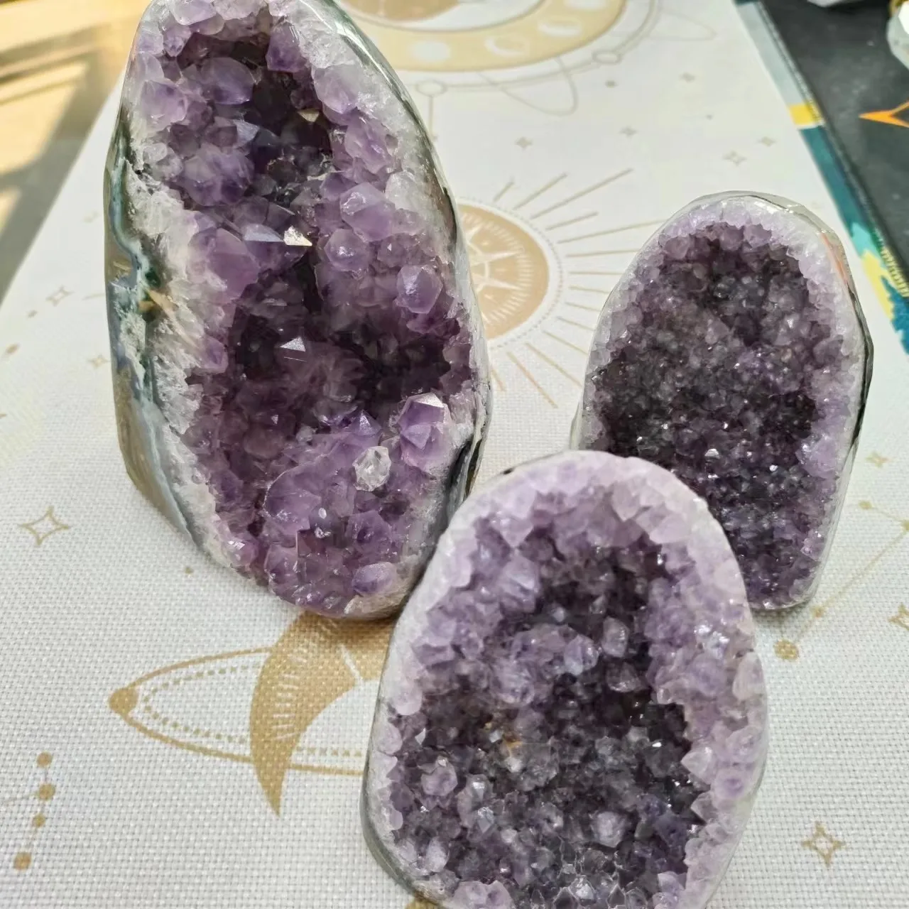 Natural Raw Purple Amethyst Druzy Geode Cluster - Quartz Crystal Mineral