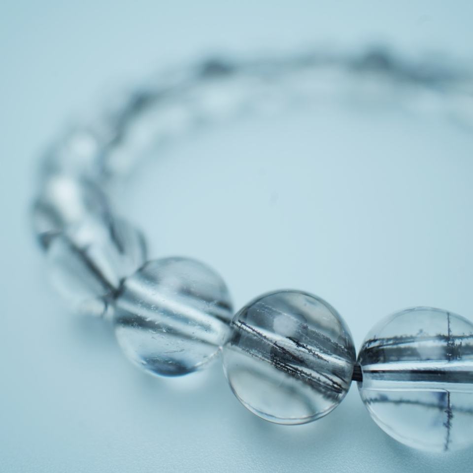 8mm Black Rutilated Quartz Bracelet - Fortune & Protection L
