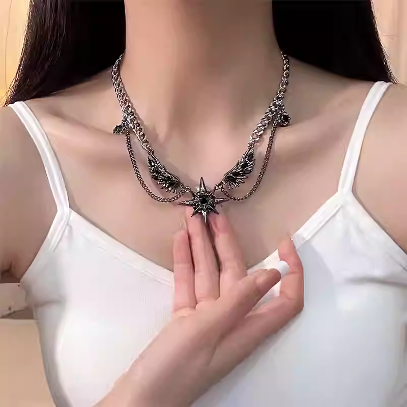 Hisera Punk Hip Hop Alloy Necklace