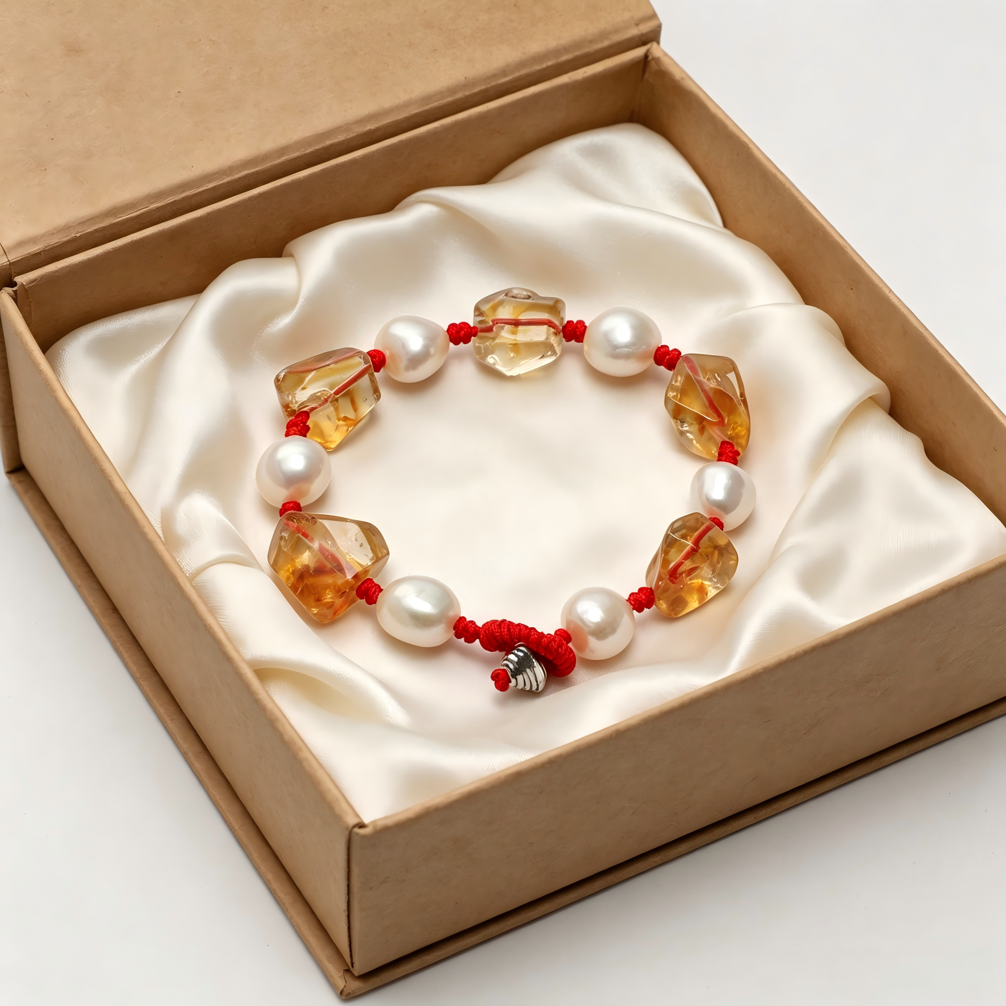 Red Braided Rope Bracelet Raw Irregular