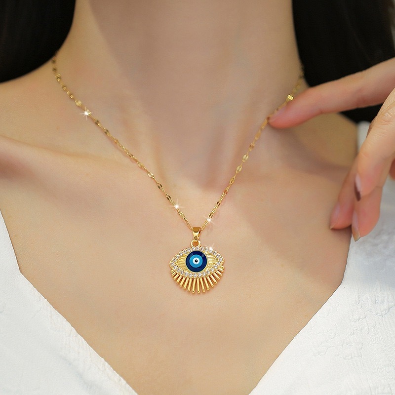 Hisera Gold Plated Zircon Stainless Steel Crystal Jewelry