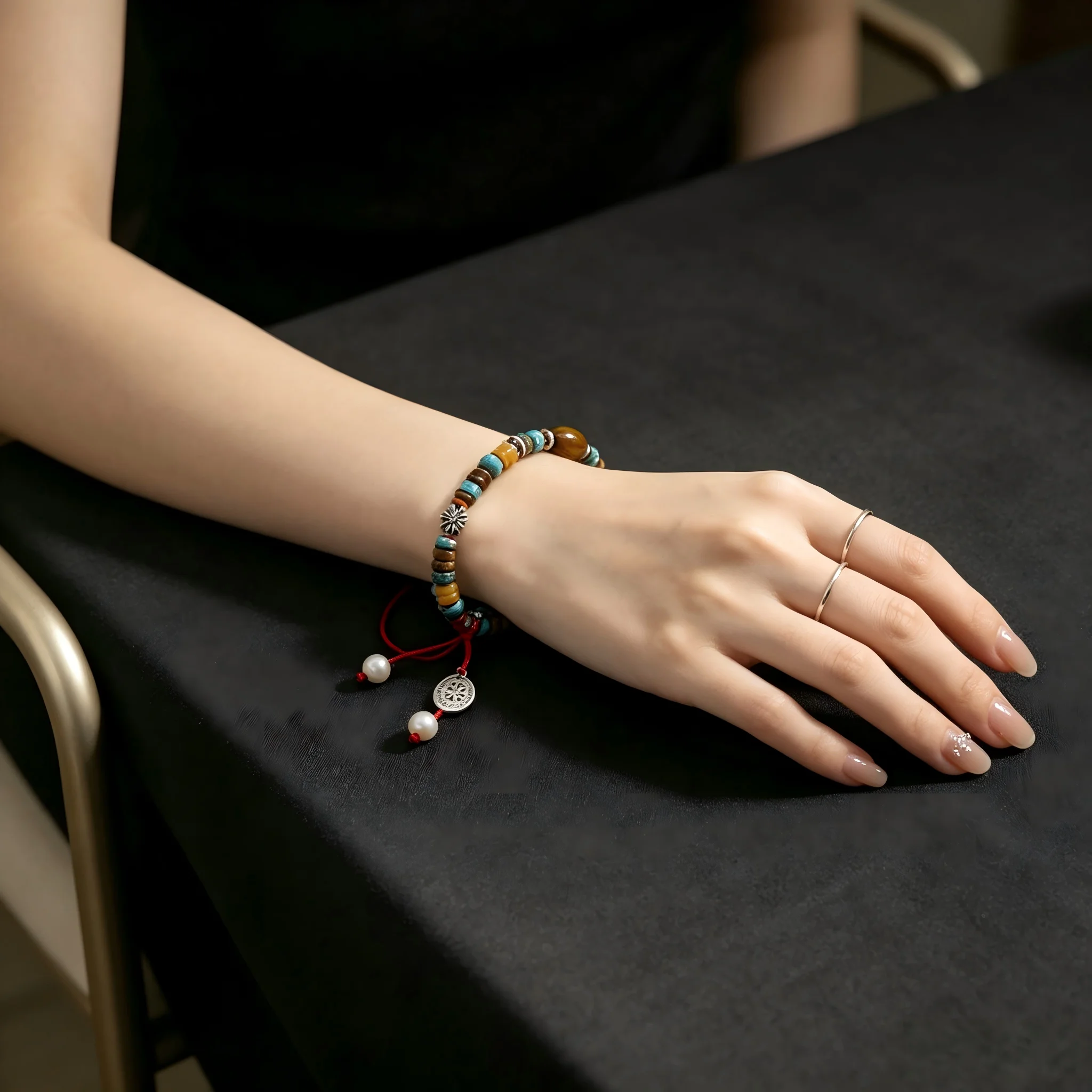 Ethnic Tribal Mixed Crystal Bead Bracelet