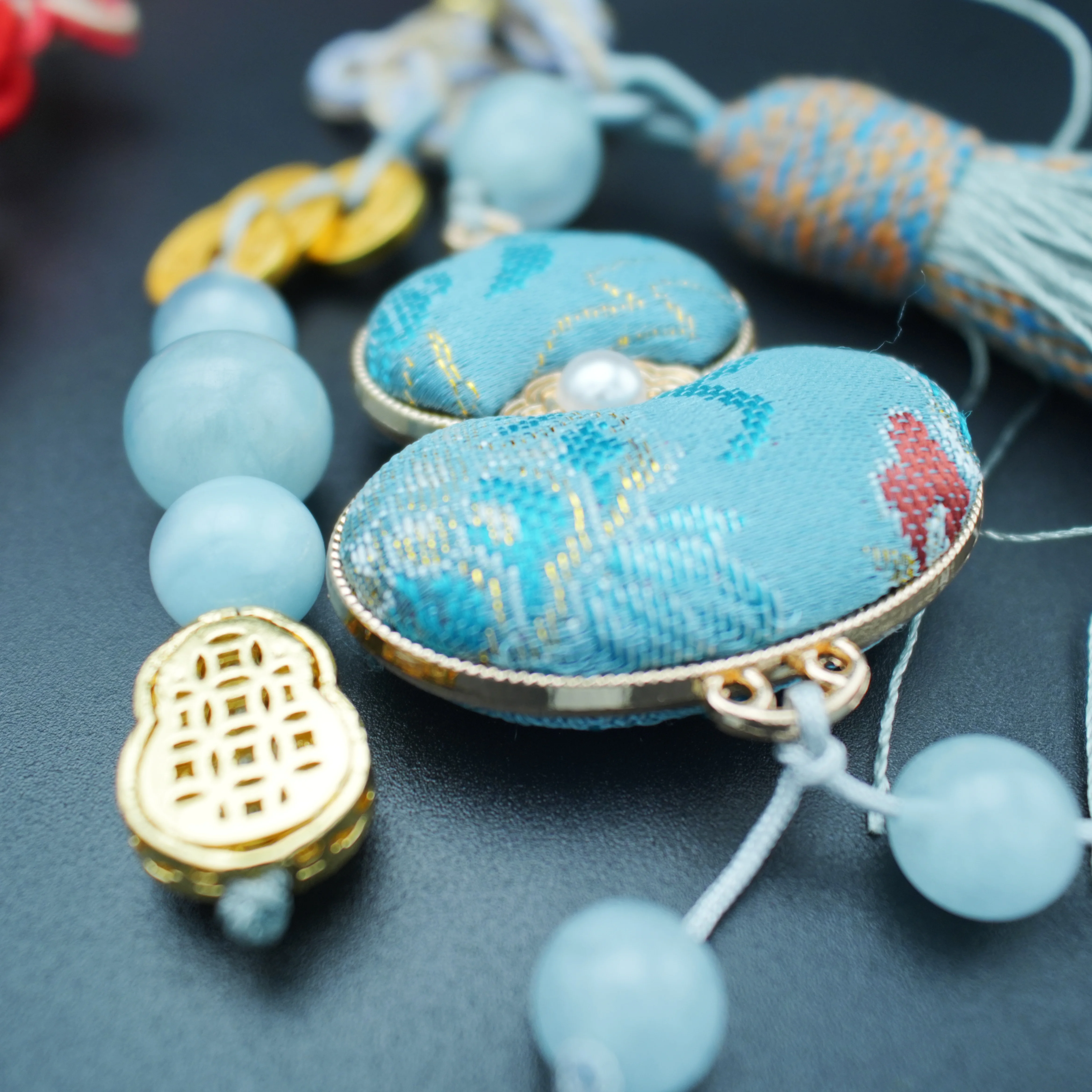 Chinese Ethnic Song Brocade Gourd Natural Crystal Jewelry