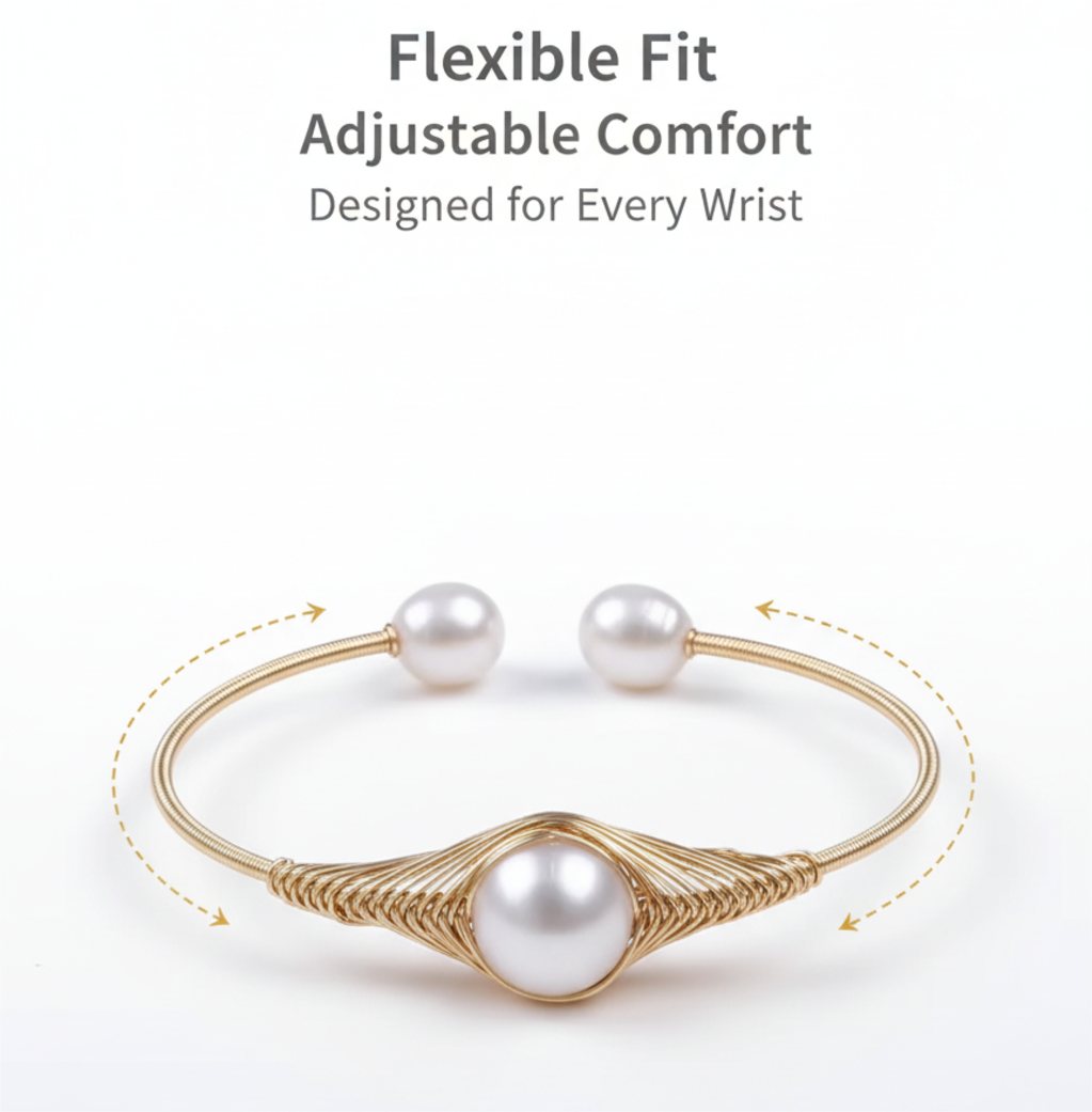 Hisera Natural Freshwater Pearl Wrap Bracelet