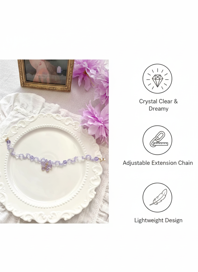 Hisera Soyapet Amethyst Crushed Ice Flower Crystal Jewelry