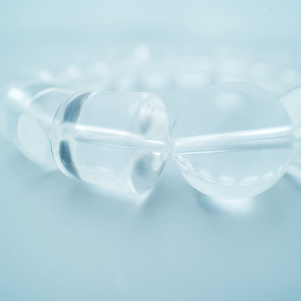 Natural White Clear Quartz Trendy Ball Bracelet - Luck & Pos