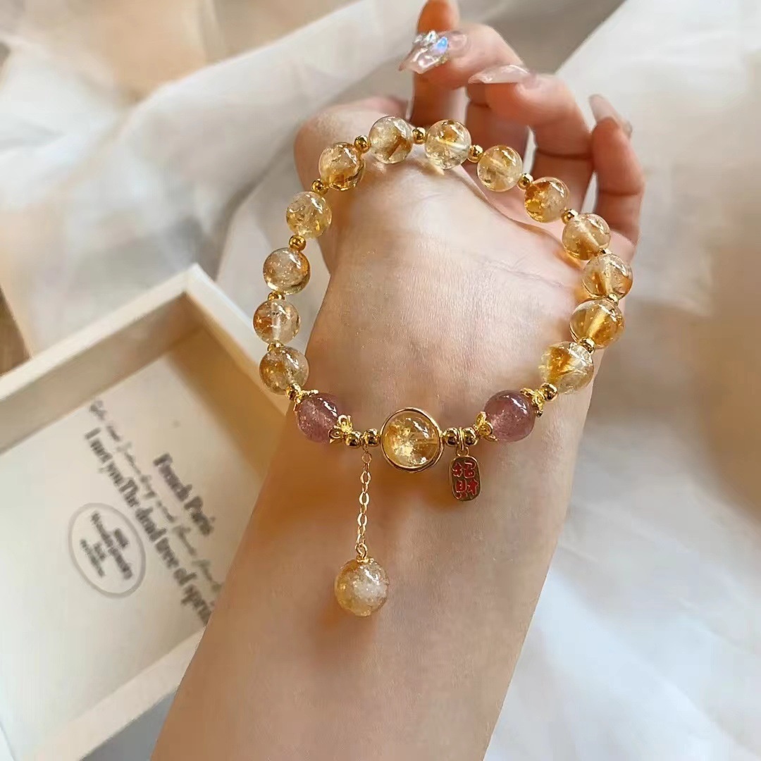 Hisera Natural Yellow Tower Crystal Citrine Crystal Jewelry