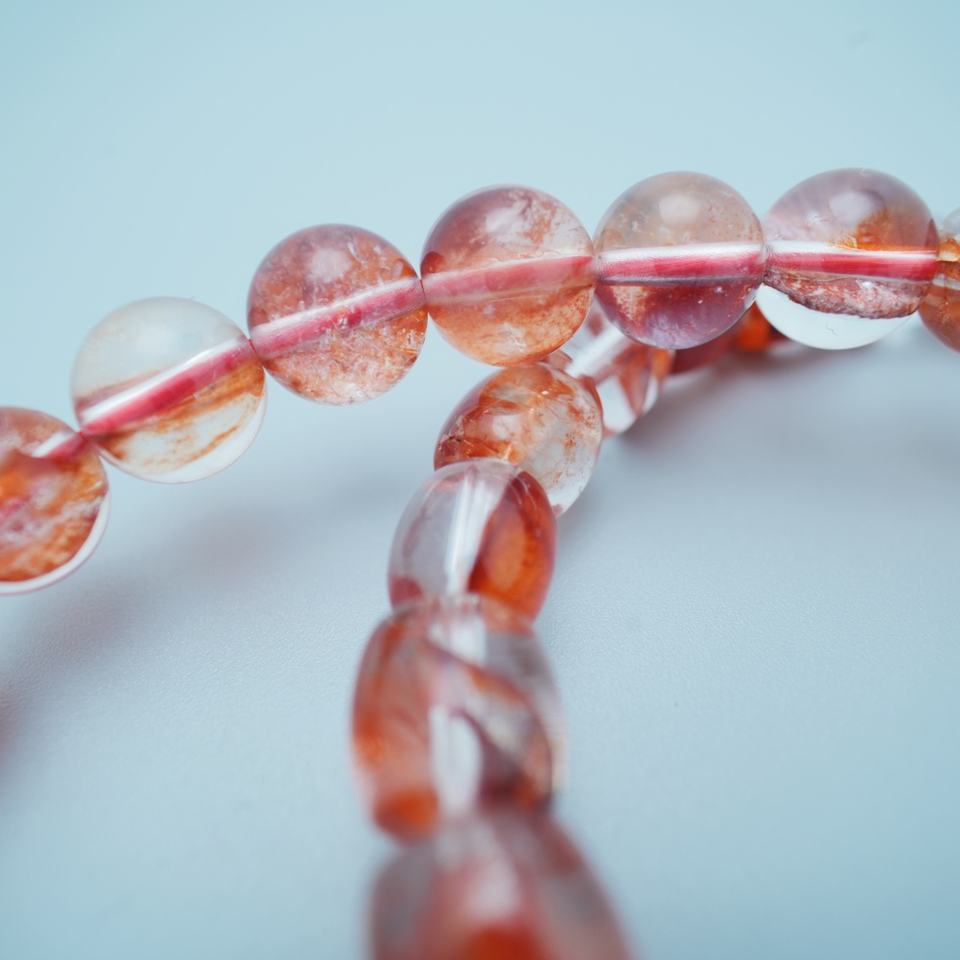 8mm Red Strawberry Crystal Bracelet - Lucky Charm Jewelry fo